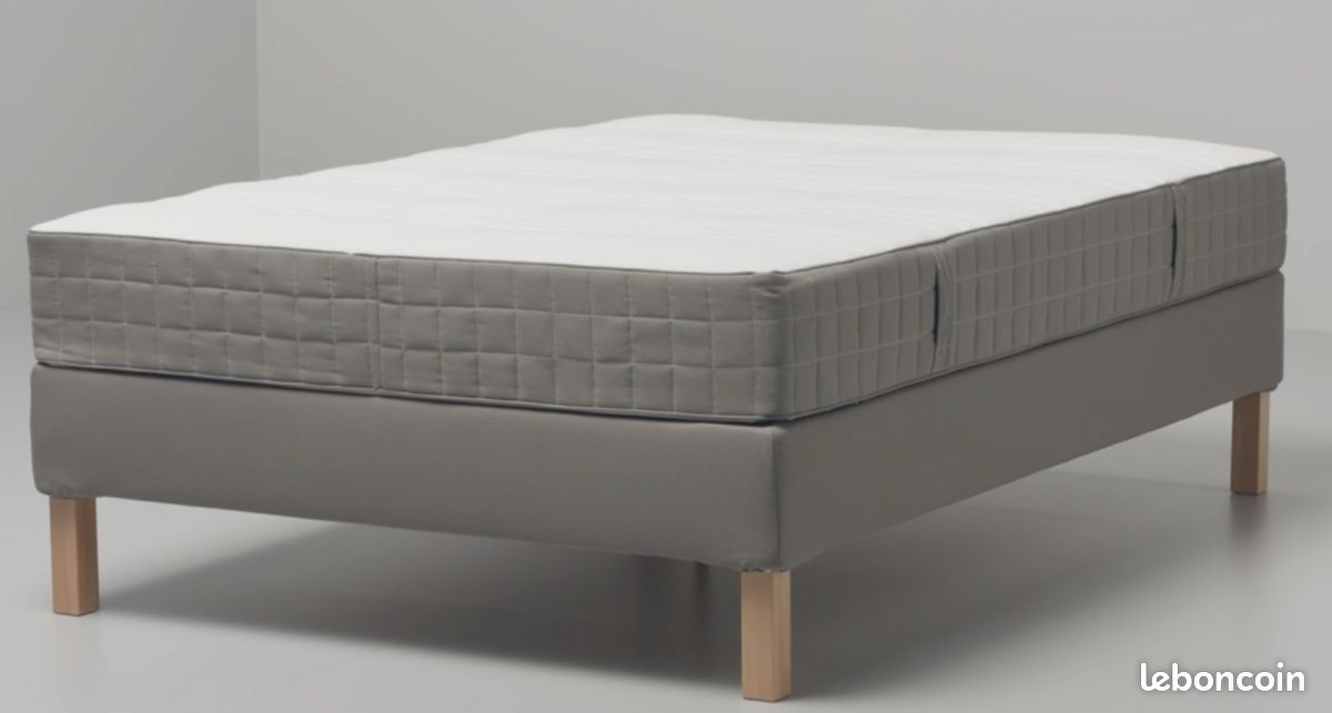 Matelas HÖVÅG à ressorts ensachés, mi-ferme/gris foncé140x200 en très bon état à vendre (image 3)
