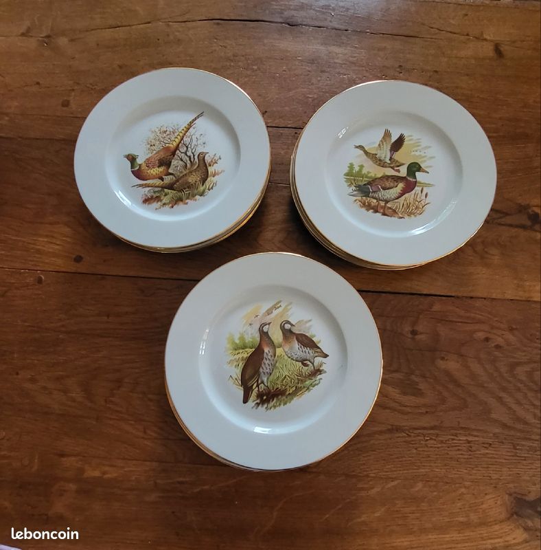 Deux Assiettes Décoratives Henkel – Bécasse Et Faisan, Chasse, état Correct