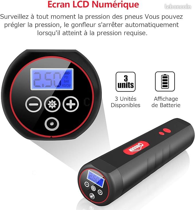 Compresseur d'Air Portatif Mini Compresseur Voiture Gonfleur Electrique  Portable