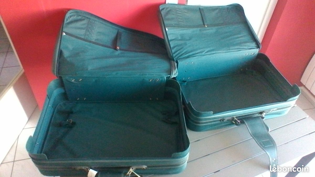 2 valises vertes en toile goldenman (image 2)