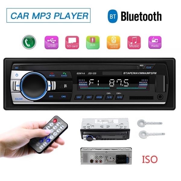 Poste Radio Voiture Bluetooth USB MP3 AUX SD MMC Télécommande DEH-6