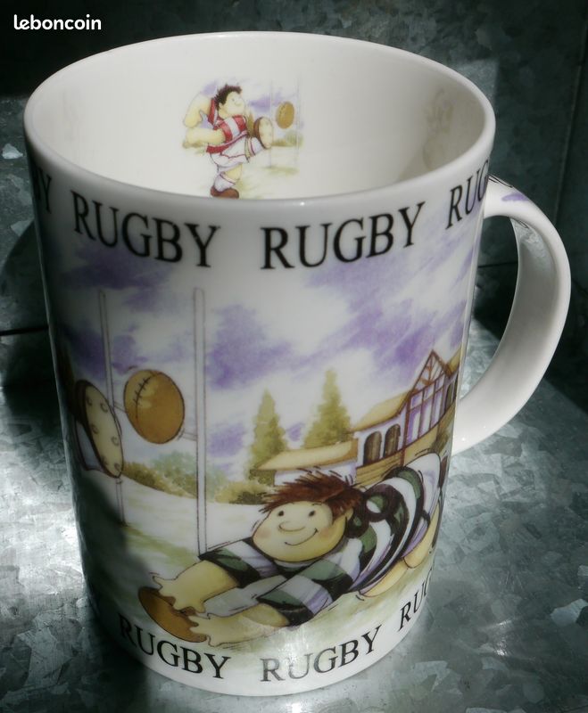 Rose of England mug rugby match joueurs ballon fine bone china porcelaine anglaise fabriqué en Angleterre (image 2)