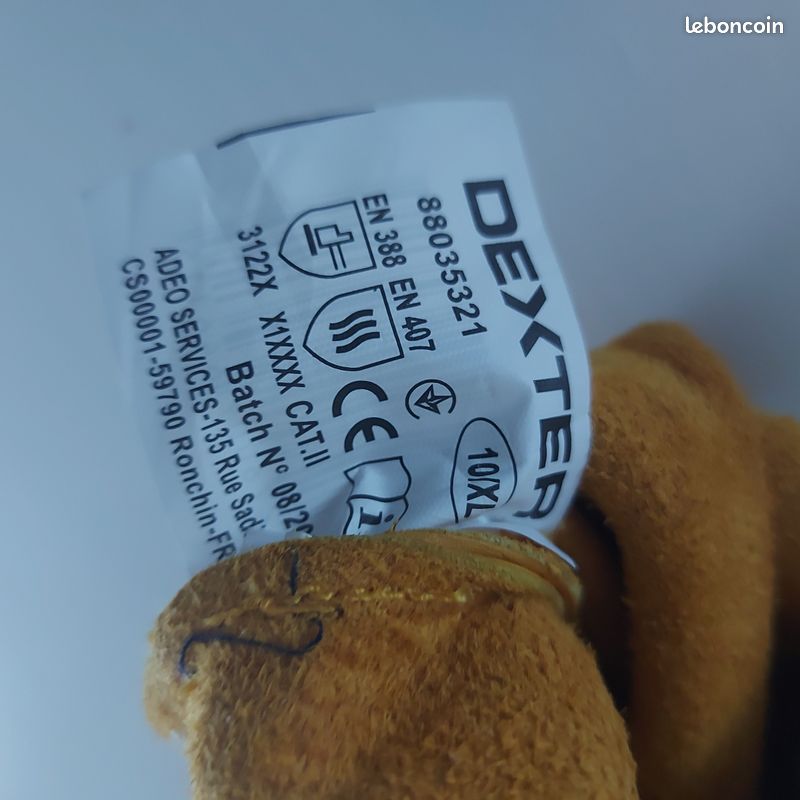 Paire de gants pour outil de manutention Taille 10/XL (image 3)