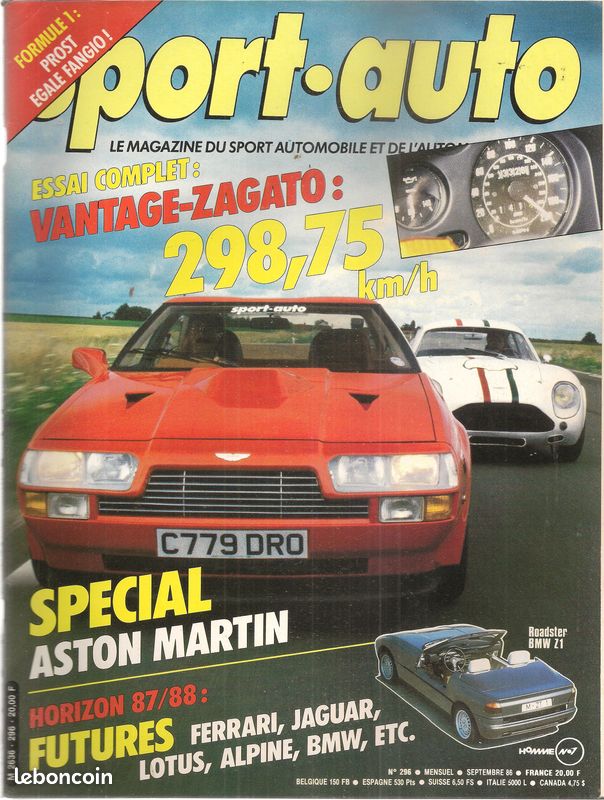 Sport auto 296 1986 gp hongrie autriche rallye argentine aston vantage  zagato - Livres