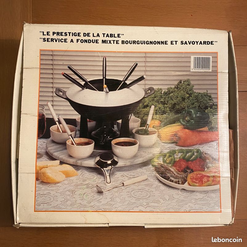 Service à fondue bourguignonne fonte noire - Label Emmaüs
