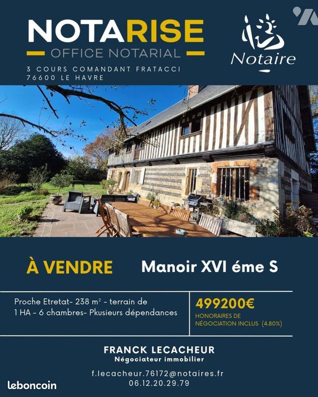 Maison 9 pièces 238 m² · à Gonneville-la-Mallet · 238 m² · 499 200 €