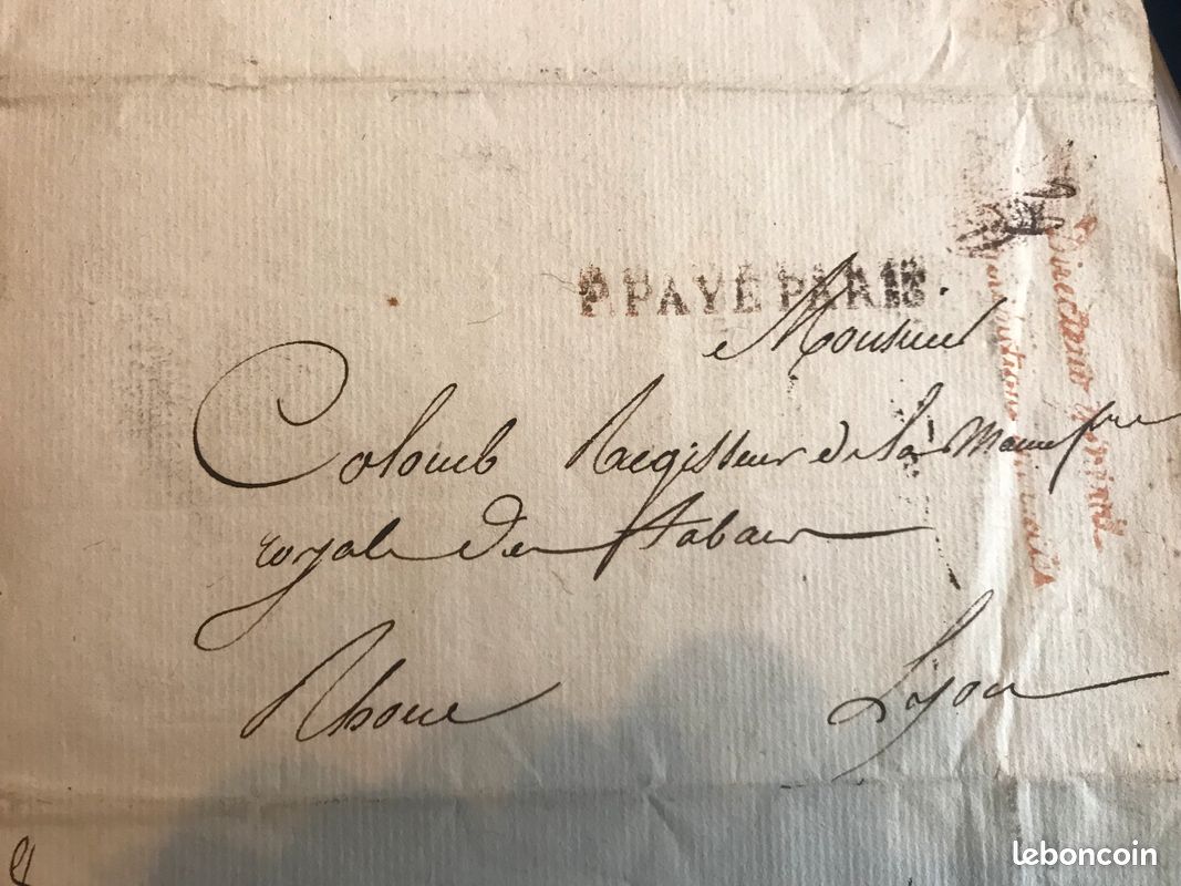 50 lettres administration des tabacs - manufacture tabac de Lyon 1813 à 1838 (image 4)