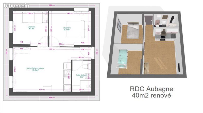 Appartement 4 pièces 41 m² · à Aubagne · 41 m² · 149 000 €