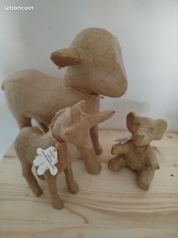 Lot 3 animaux papier maché Cultura (image 1)