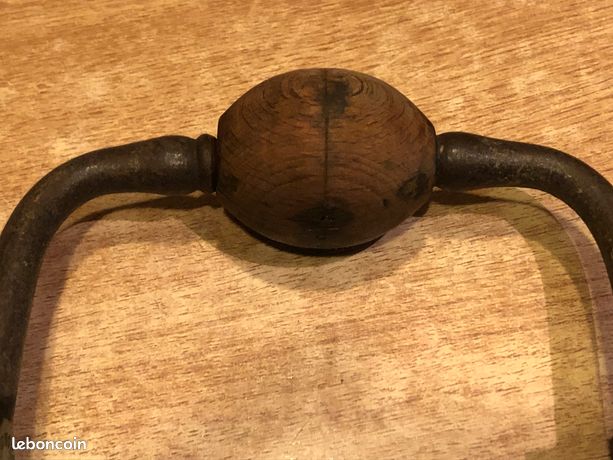 Ancienne Chignole (vilebrequin) – Perceuse à Main En Acier Et Bois, Outil Vintage