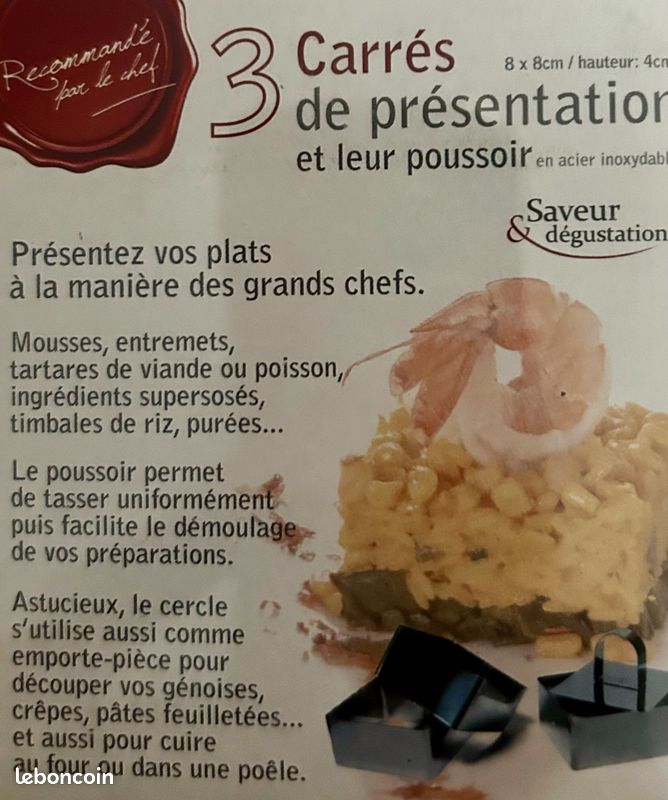 3 Carrés de présentation avec leur poussoir neufs (image 2)