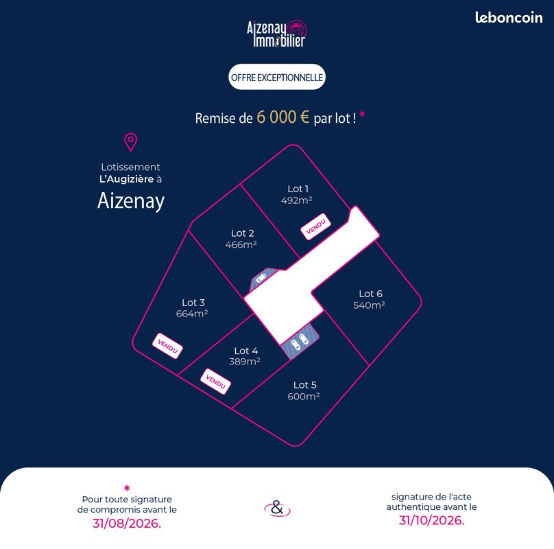 Terrain 540 m² · à Aizenay · 540 m² · 99 500 €