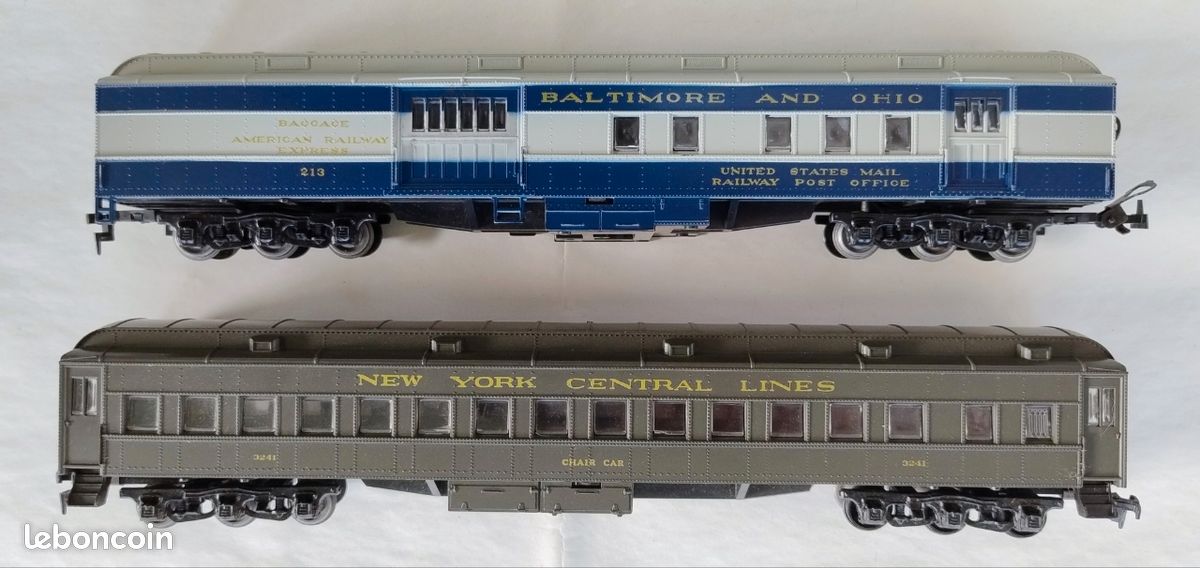 Lot De 2 Voitures Voyageurs Bachmann HO - New York Central Vert, époque 4, Occasion Bon état