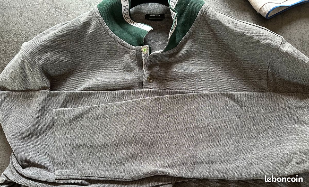 Polo Hugo Boss - Regular fit - XXL - Manches longues - Gris motifs vert (image 13)