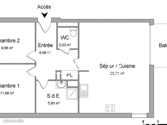 Appartement 3 pièces 65 m² · à Balma · 65 m² · 927 €