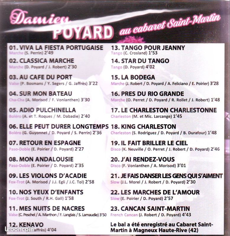Damien Poyard, Au cabaret Saint Martin ( Dvd neuf sous blister) (image 2)
