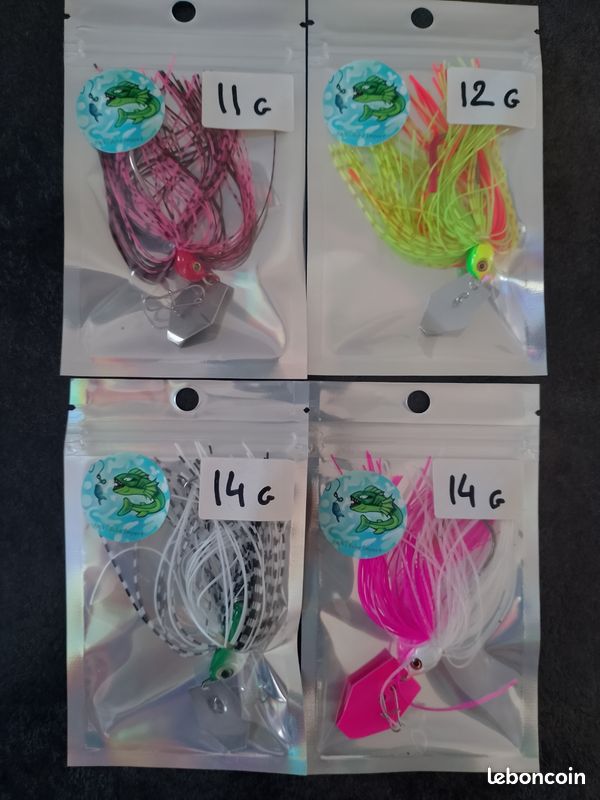 Pêche lot de 4 leurres Chatterbait panachés (image 1)