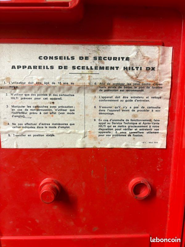 Appareil de scellement HILTI (image 4)