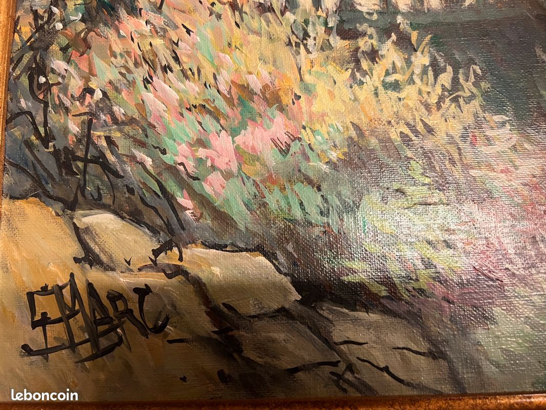 Peinture sur toile signée Marc Ecole française du XXe siècle (image 12)