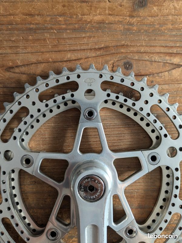 Ancien pédalier course double plateaux Stronglight, old