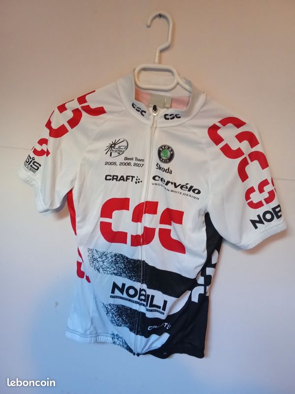 Maillot Cycliste Homme Descente CSC Nobili Cervelo 2006, Taille M (3), Blanc