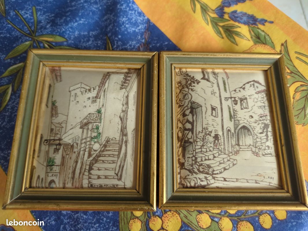 Petit tableau peinture sur soie (image 1)
