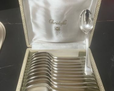 Cuillère coquille Sirène en métal argenté, argent