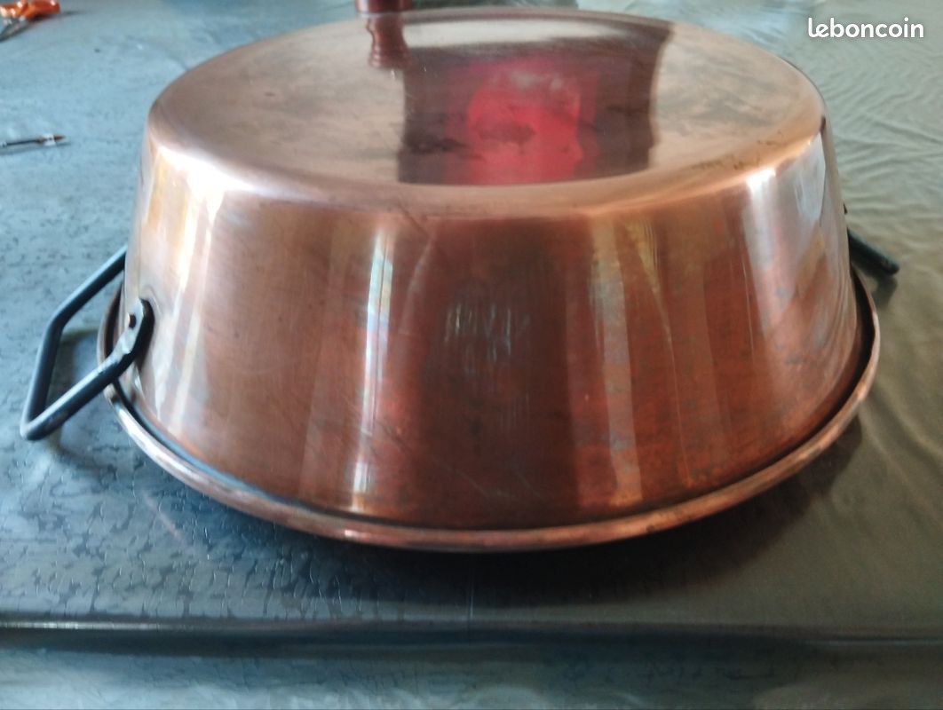 Ancienne bassine à confiture en cuivre massif - Cuivre