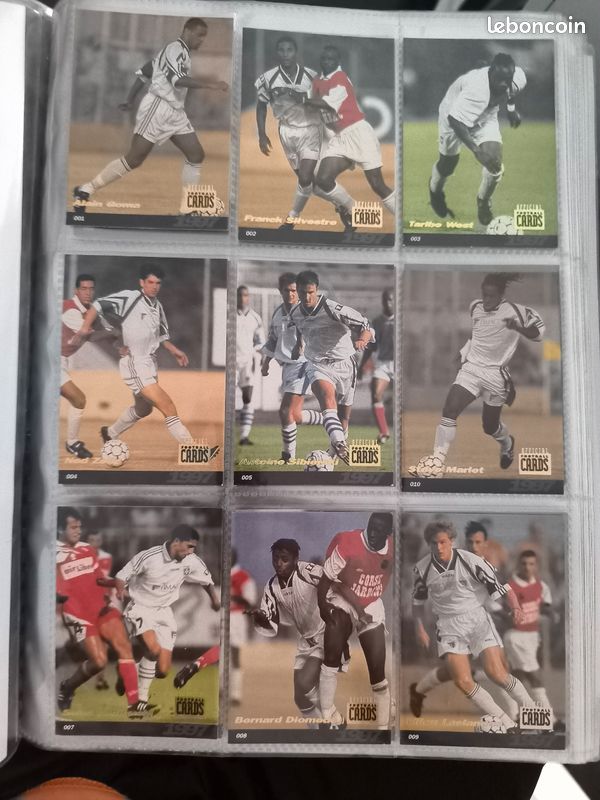 Lot Cartes Panini Auxerre 1997 - Set Rare AJA, état Mauvais