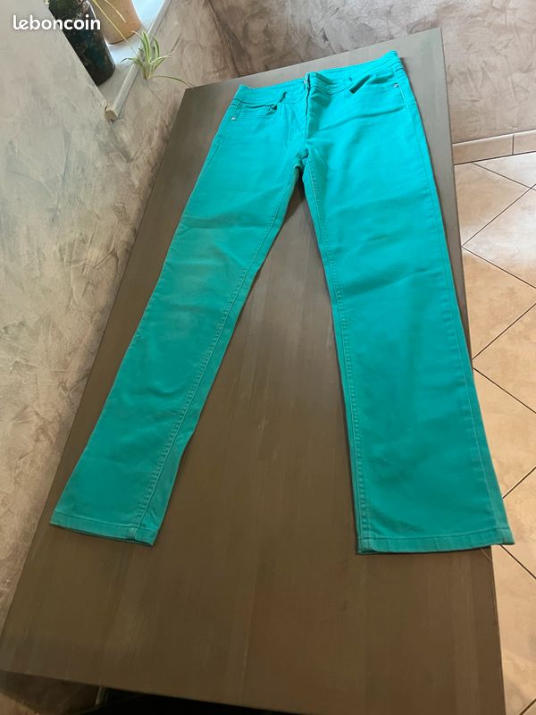 Pantalon bleu turquoise (image 2)