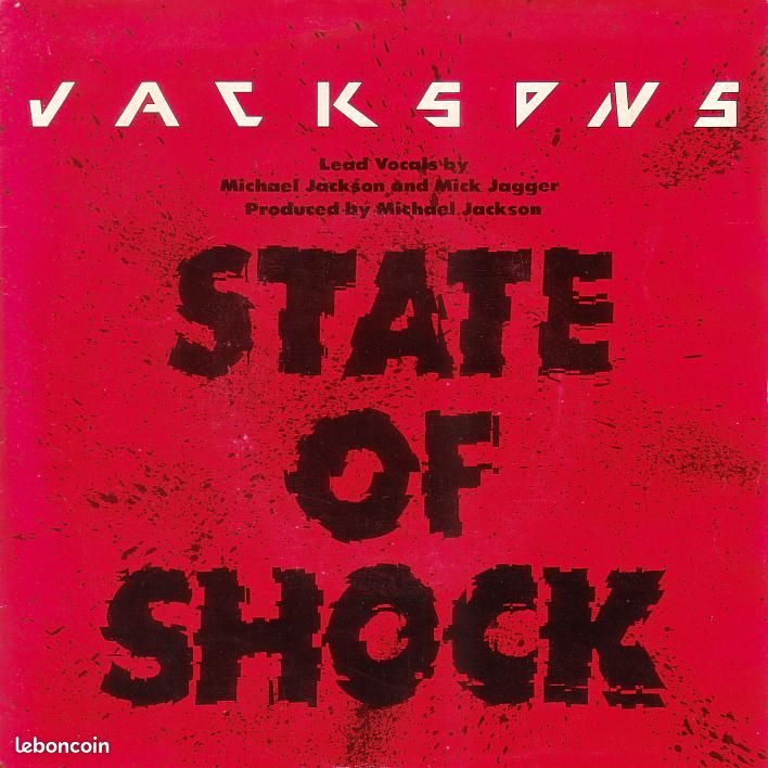 Disque vinyle 45T, 17cm - The Jacksons, Mick Jagger - State Of Shock (image 1)