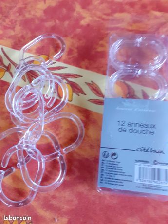 Lot de 12 anneaux de rideau de douche dorés, crochets de rideau de