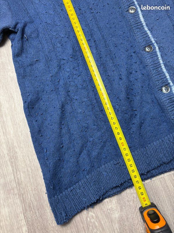 Cardigan Gilet Femme Lacoste Bleu Vintage Taille XL Logo Brodé (image 7)