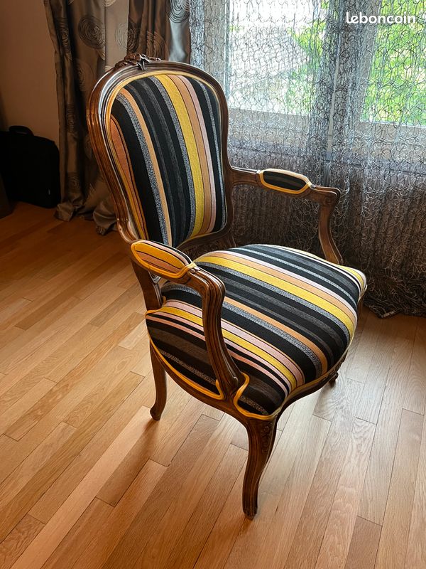Ensemble fin 19ème bureau style Louis XV et fauteuil style Louis XVI (image 10)