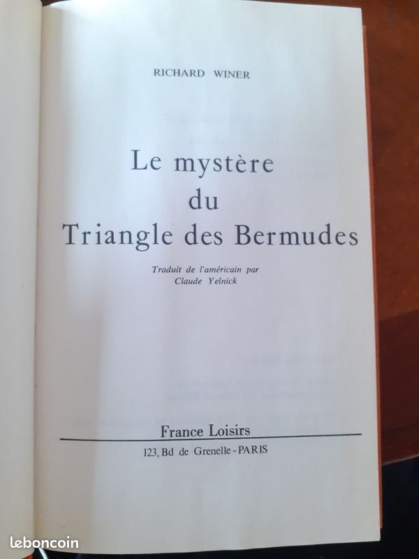Livre Richard Winer - Le mystère du Triangle des Bermudes (image 1)