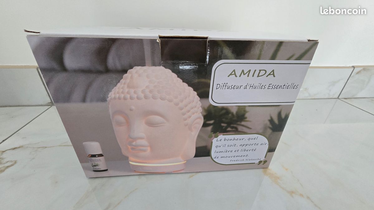 Tête Bouddha - Diffuseur d’huiles essentielles ultrasonique Amida (image 1)