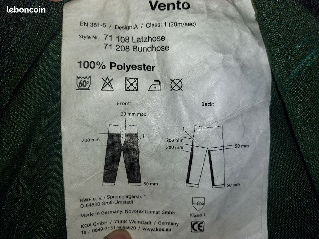 Salopette anti coupure bucheron xxl (image 2)