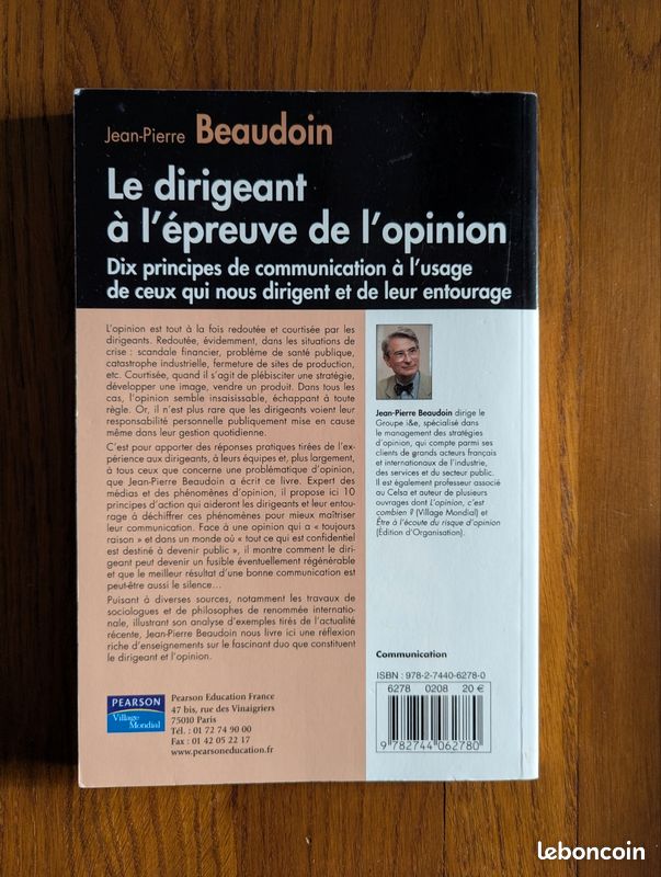 Livre - Le dirigeant à l'épreuve de l'opinion - Jean-Pierre Beaudoin (image 2)