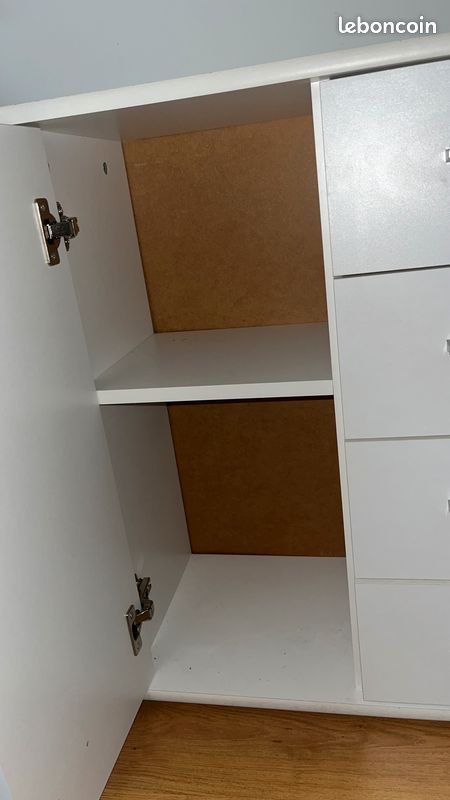 Commode 2 portes & 4 tiroirs – Blanc (image 6)