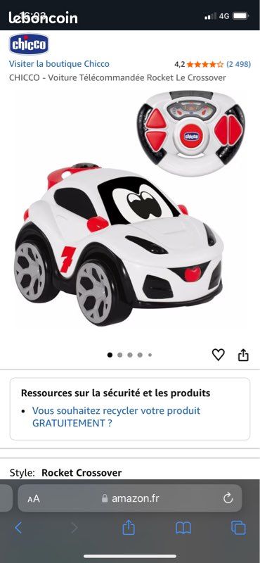 CHICCO - Voiture Télécommandée Rocket Le Crossover jouet 2 ans 6 ans (image 1)