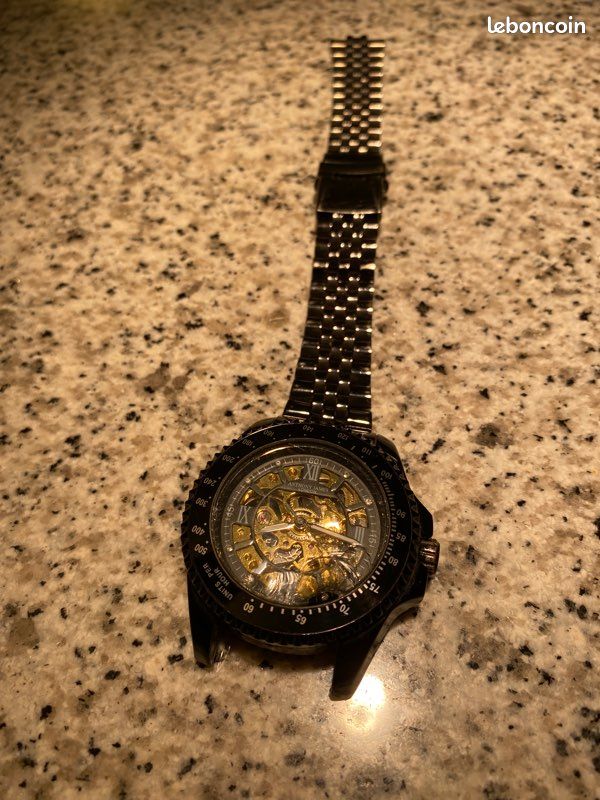 Montre Automatique Anthony Vintage 25 Rubis - Boîtier Argenté, Cadran Marron, Année 1970