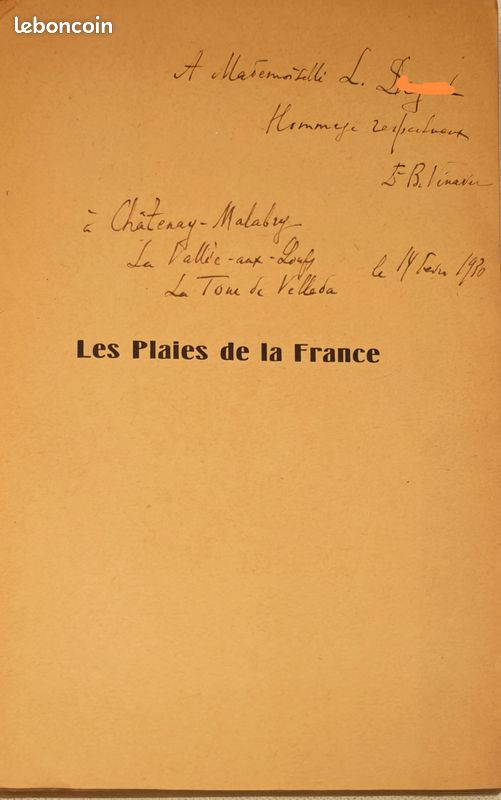 Les Plaies de la France - Vinaver, B. Librairie P Cart 1936 (image 3)