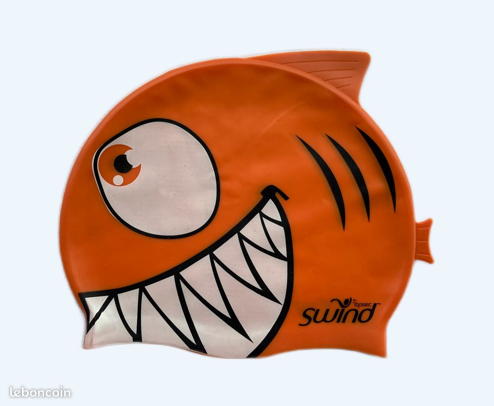 Bonnet De Bain Enfant Motif Poisson Rouge - Bonnet Piscine élastique Et Anti-eau Dans Son Sac
