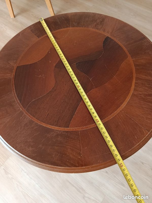 Guéridon/ table d'appoint bois marqueterie (image 10)