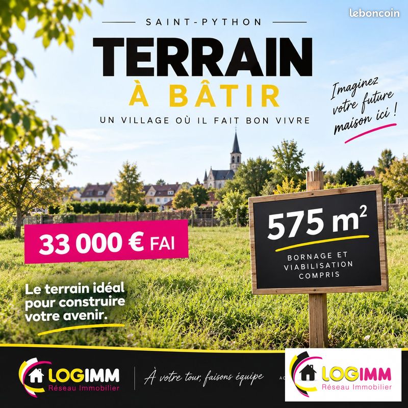 Terrain 575 m² · à Saint-Python · 575 m² · 33 000 €