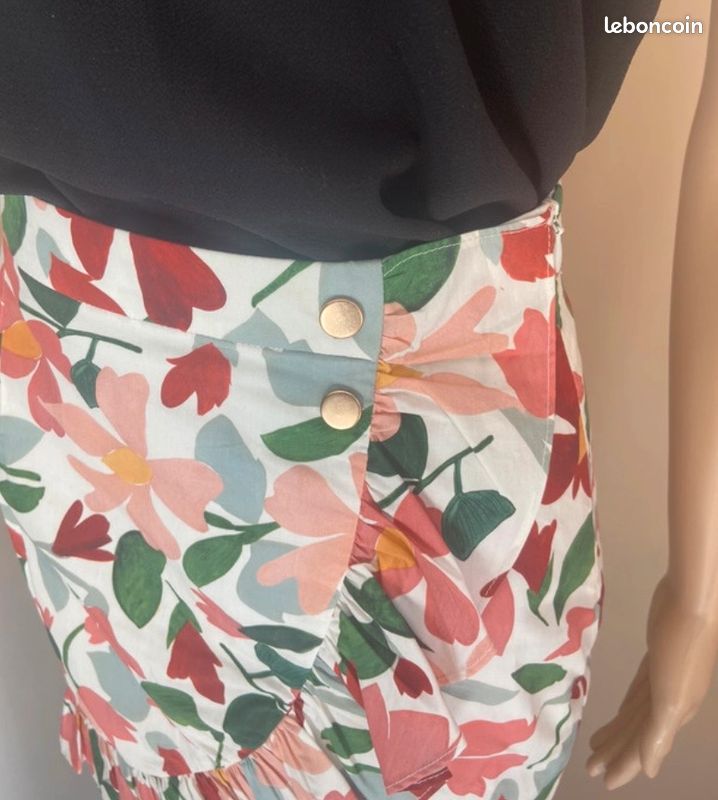 Jupe Neuve Noire évasée Franck Walder Taille 54 (52/54) - Style Chic