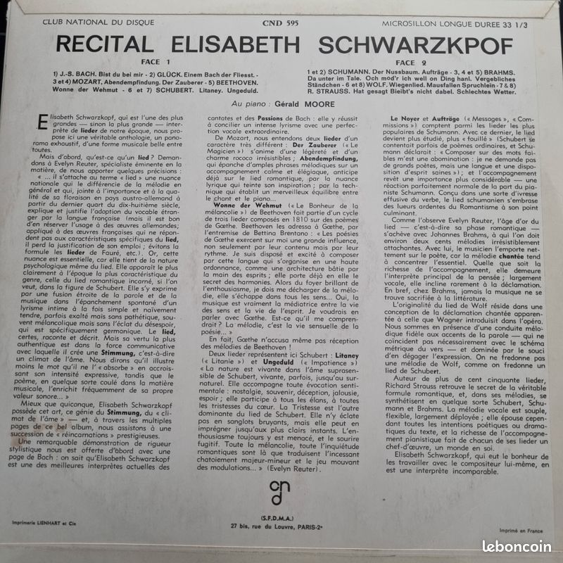 Vinyle- Elisabeth Schwarzkopf (image 2)