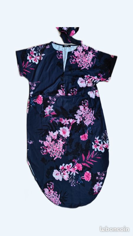 Kimono / robe femme XL neuf – fluide fleuri élégant été (image 1)