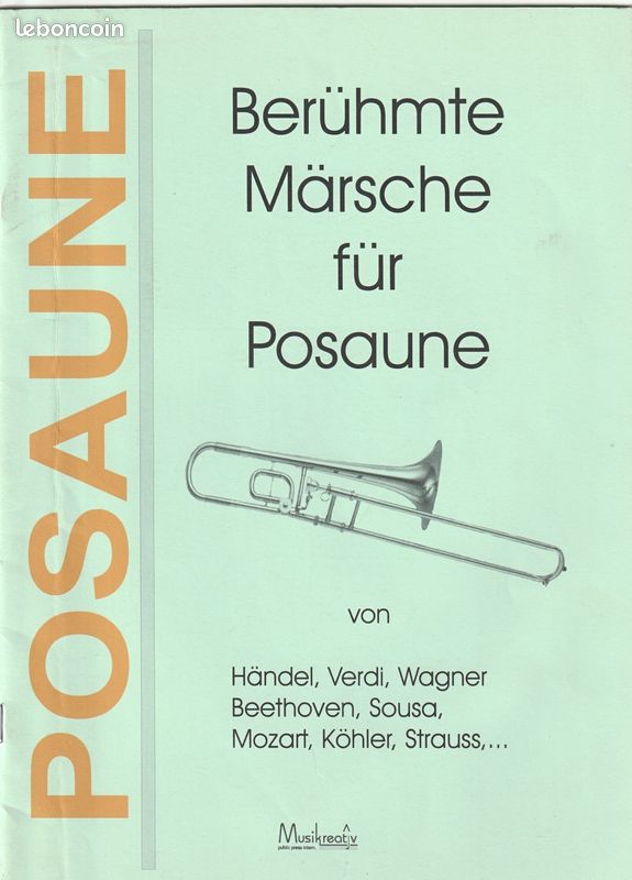 Trombone basse, ténor, cahier neuf de partitions (image 1)