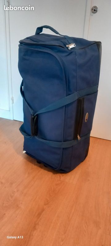Sac De Voyage 60L Avec Roulettes - 2 Roues Anti-éclaboussures - Bleu
